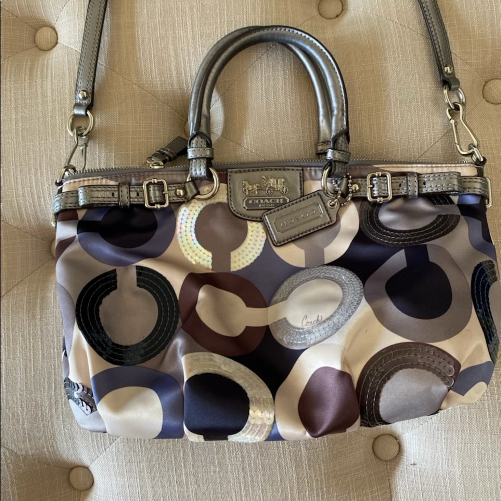 Coach satchel with colorful print
